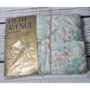 Vintage Fifth Avenue By Stevens Cottage Flowers Twin Flat Sheet Ruffles & Lace